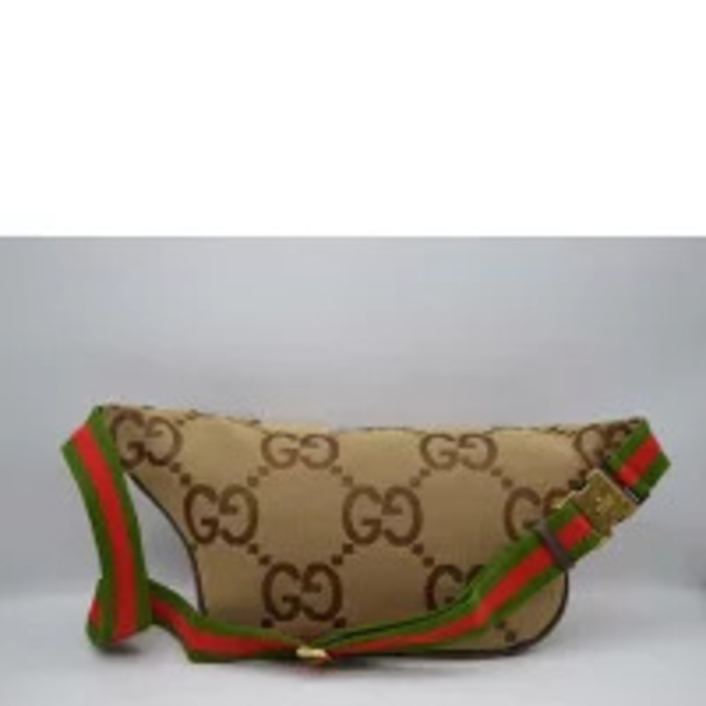 Gucci Sherry Canvas Belt Jumbo Bag Crossbody Body Bum GG Black